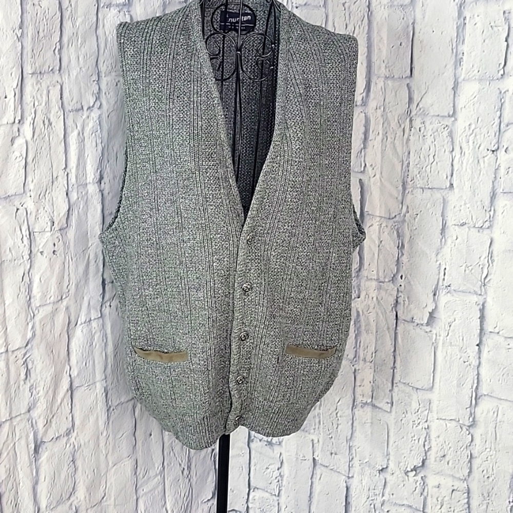 PURITAN Gray Button Up Sweater Vest‎ XL